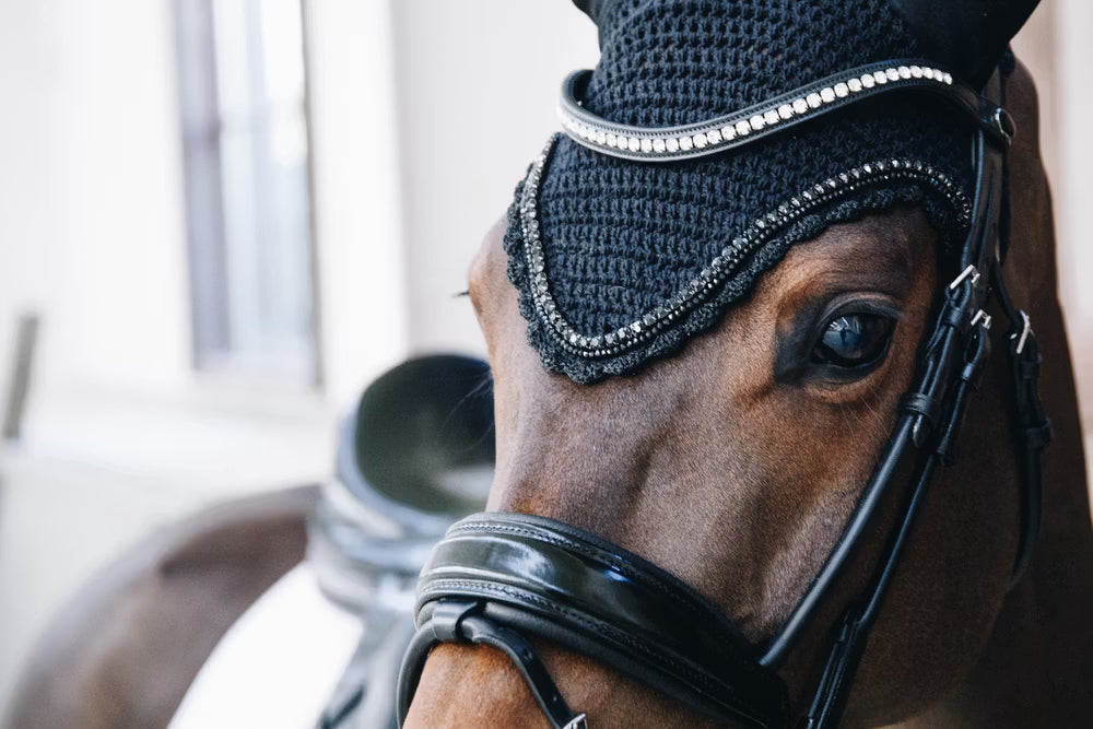 Kentucky Horsewear Fly Veil Long Stone & Pearl Soundless