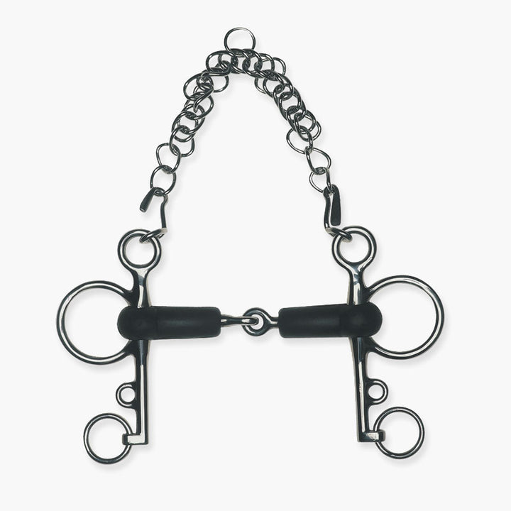 Metalab SS Single Jointed Pelham With Soft Rubber Mouthpiece