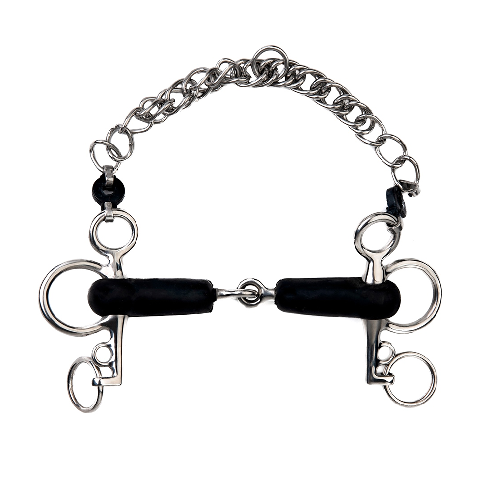 Metalab SS Single Jointed Pelham With Soft Rubber Mouthpiece