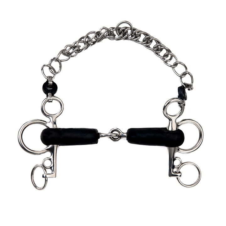 Metalab SS Single Jointed Pelham With Soft Rubber Mouthpiece