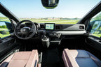 Cab interior of a Theault Aero Master horsebox showing the dashboard and seats