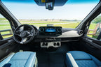 Cab interior and dashboard of a Theault Aero Sprinter horsebox on the Mercedes Sprinter chassis