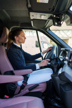 Driver at the wheel of a Theault Aero Master horsebox
