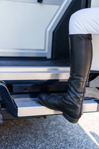 Side entry step and doorway of a Theault Aero Master horsebox