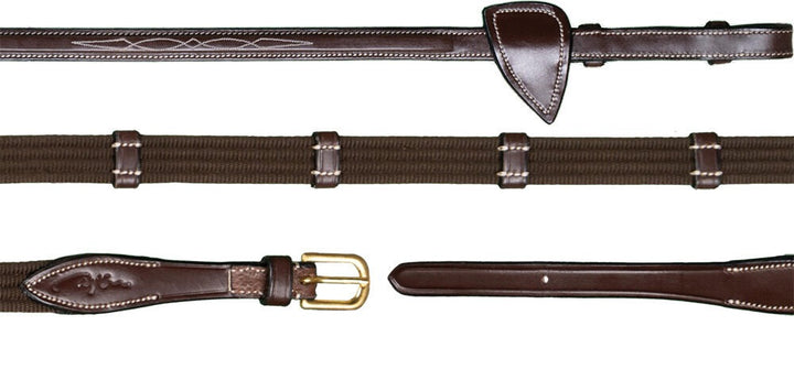 Dyon 5/8 Web Reins With 9 Leather Loops