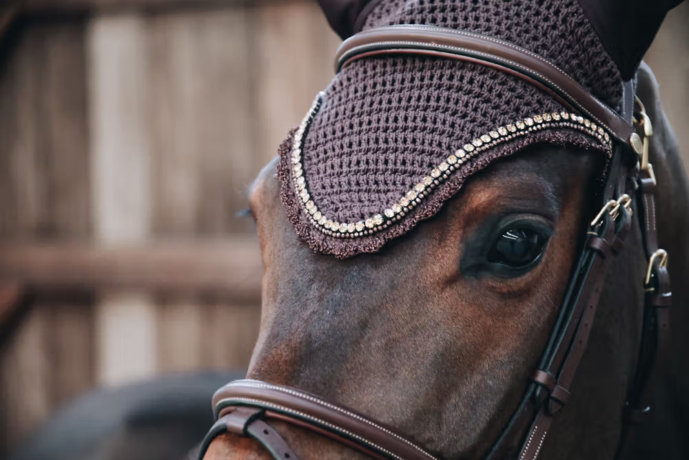 Kentucky Horsewear Fly Veil Long Stone & Pearl Soundless