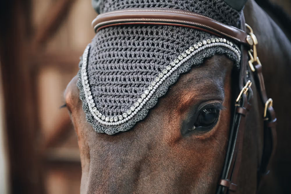 Kentucky Horsewear Fly Veil Long Stone & Pearl Soundless