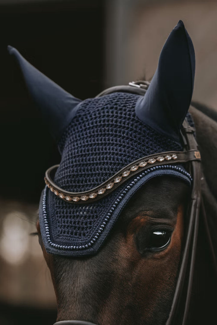 Kentucky Horsewear Fly Veil Wellington Glitter Dark Navy Pony