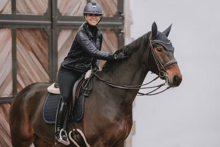 Kentucky Horsewear Fly Veil Wellington Glitter Dark Navy Pony