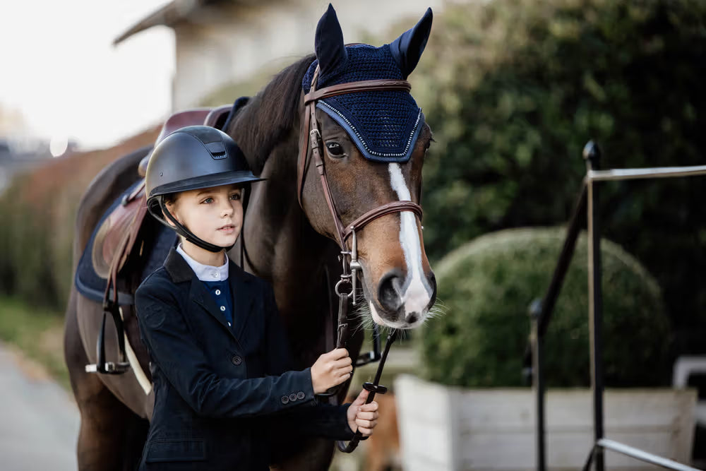 Kentucky Horsewear Fly Veil Wellington Glitter Dark Navy Pony