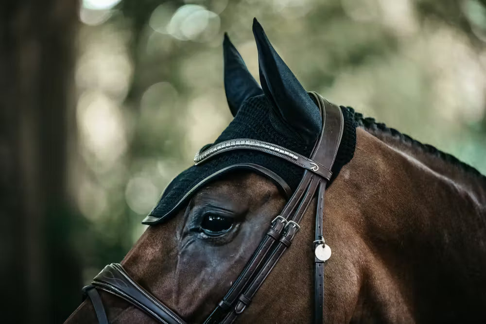 Kentucky Horsewear Fly Veil Wellington Leather Soundless