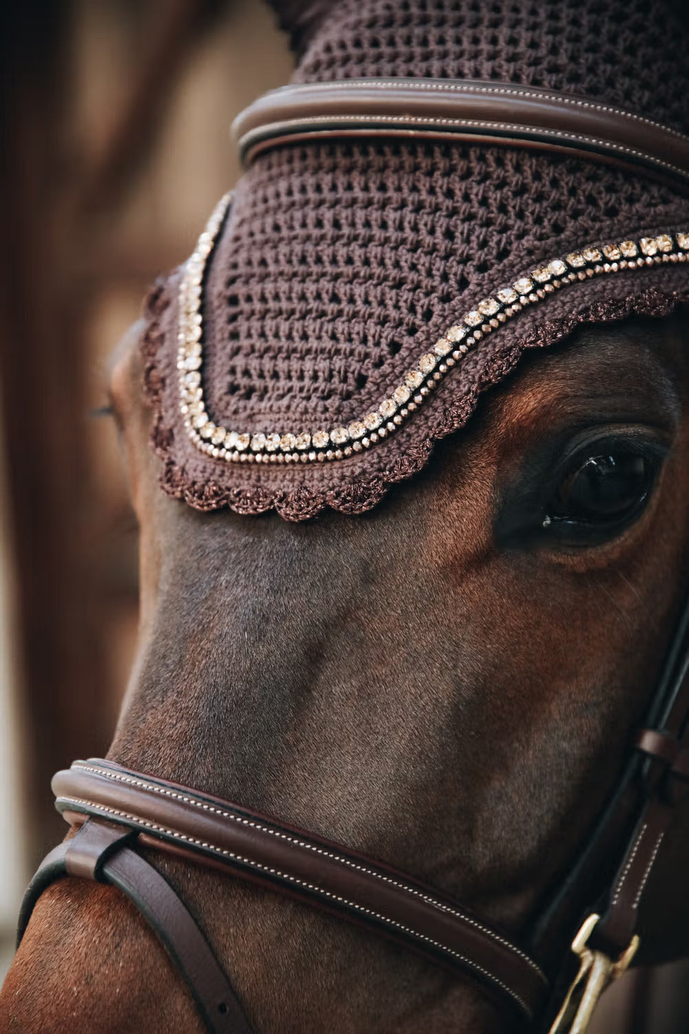 Kentucky Horsewear Fly Veil Wellington Stone & Pearl Soundless