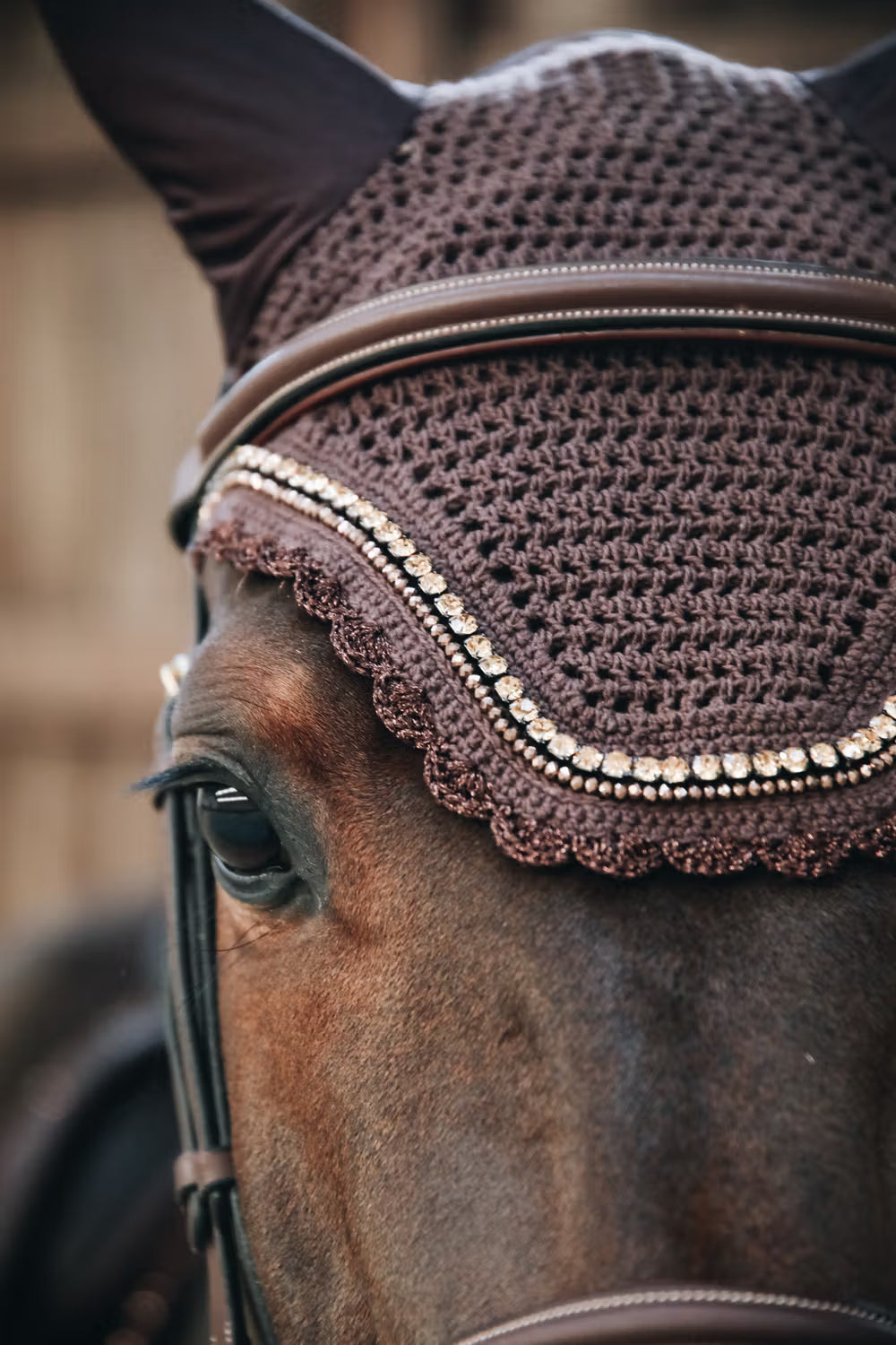 Kentucky Horsewear Fly Veil Wellington Stone & Pearl Soundless
