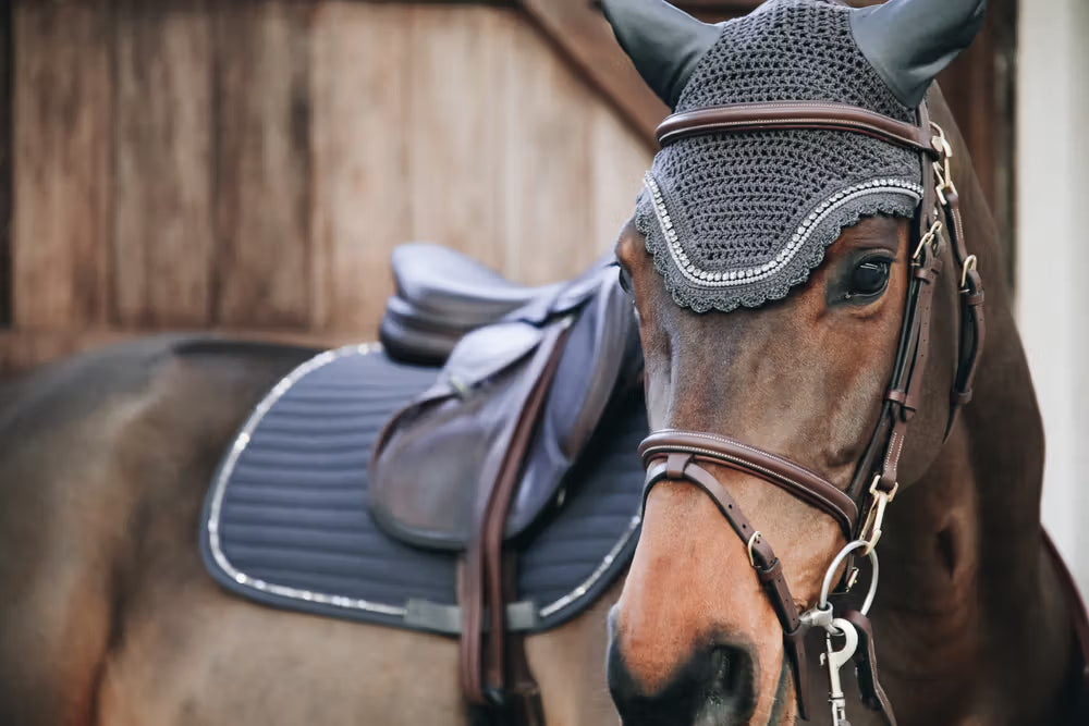 Kentucky Horsewear Fly Veil Wellington Stone & Pearl Soundless