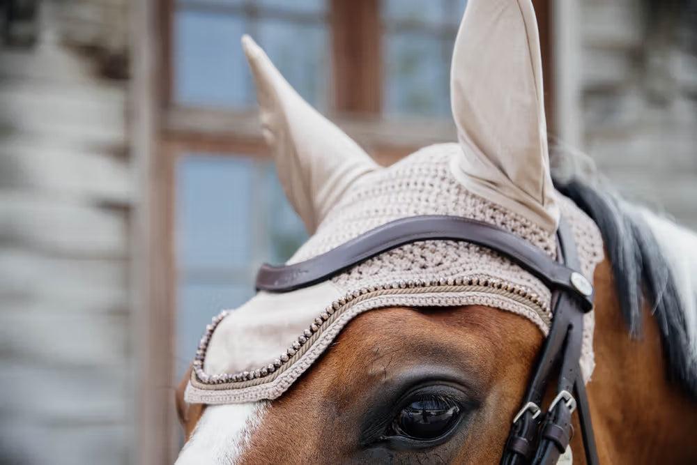 Kentucky Horsewear Fly Veil Wellington Velvet Pearls