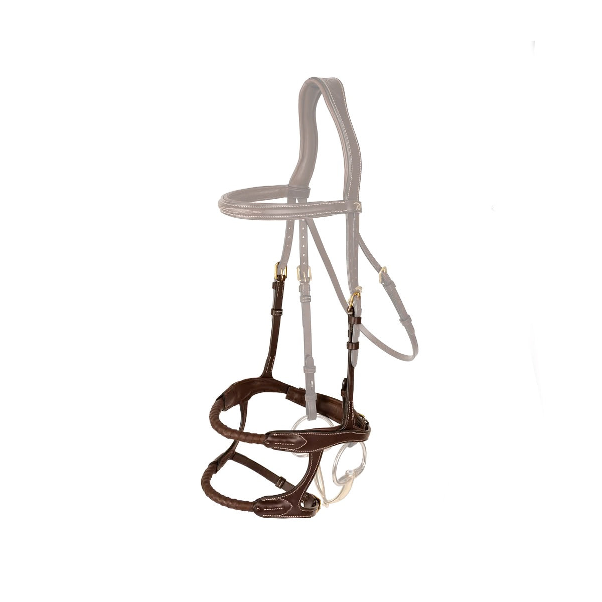 Dyon Double Rope Leather Covered Noseband