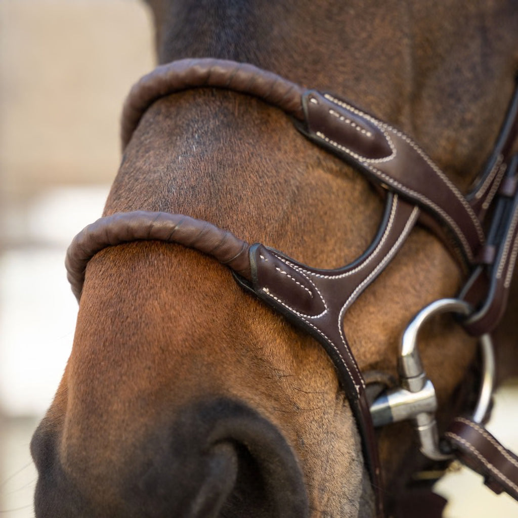 Dyon Double Rope Leather Covered Noseband