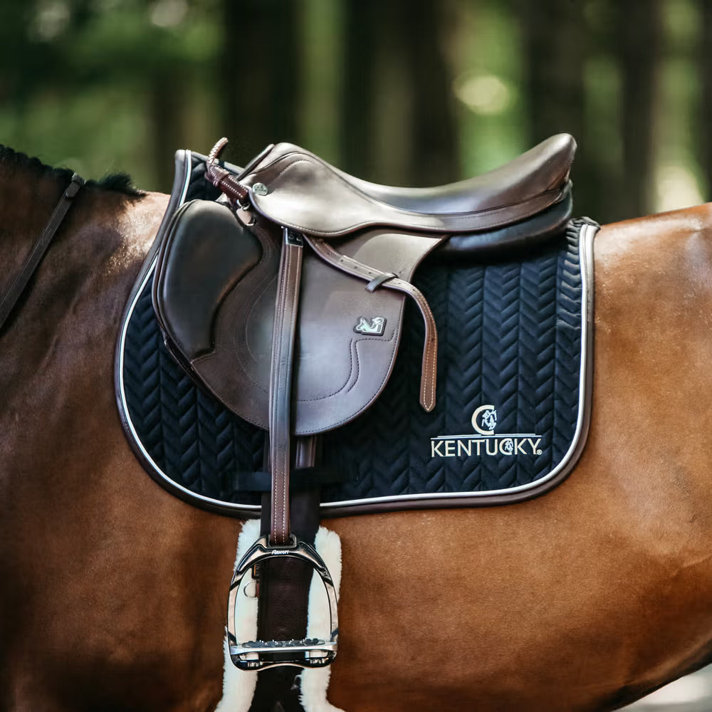 Kentucky Horsewear Saddle Pad Leather Fishbone