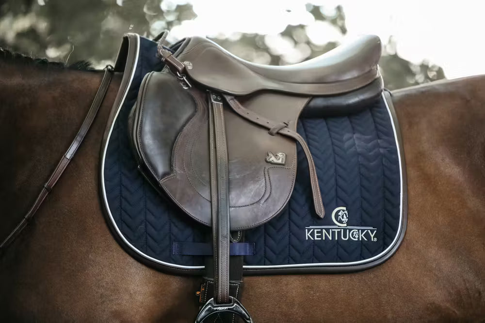 Kentucky Horsewear Saddle Pad Leather Fishbone