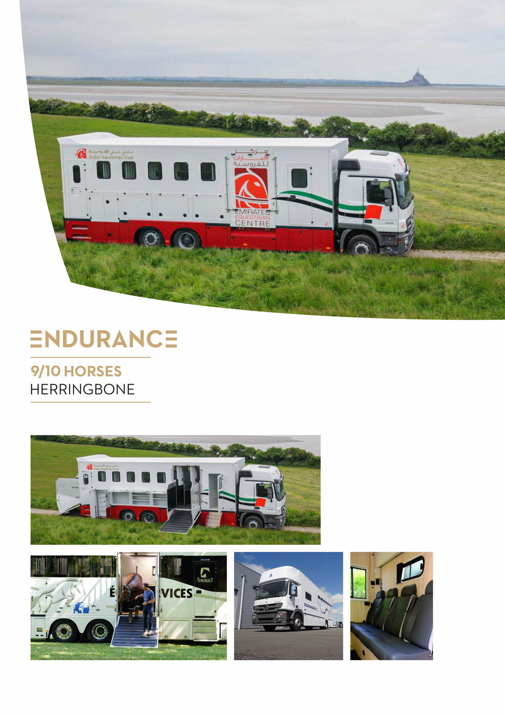 Theault Endurance horsebox configured for 9 to 10 horses