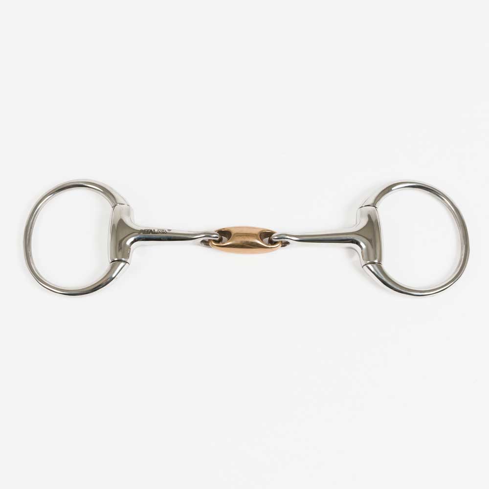Metalab Stainless Steel Egg Butt Snaffle, Double Jointed, Solid