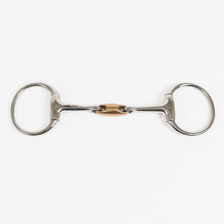 Stainless steel egg butt snaffle, double jointed, solid