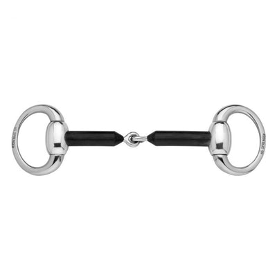 Eggbutt bit 16 mm hard carbon with oval stainless steel rings - Stainless steel