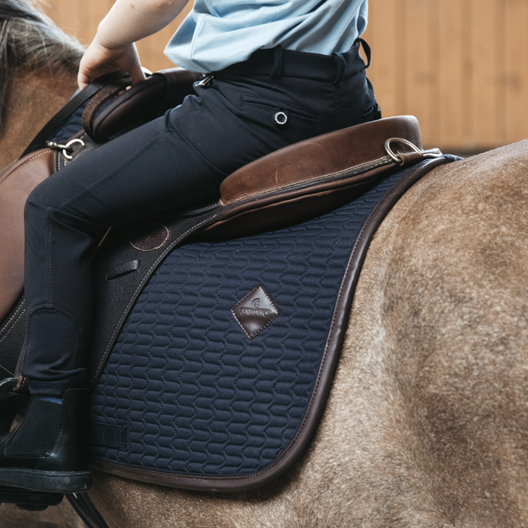 Saddle Pad Color Edition Leather Jumping Pony - Navy