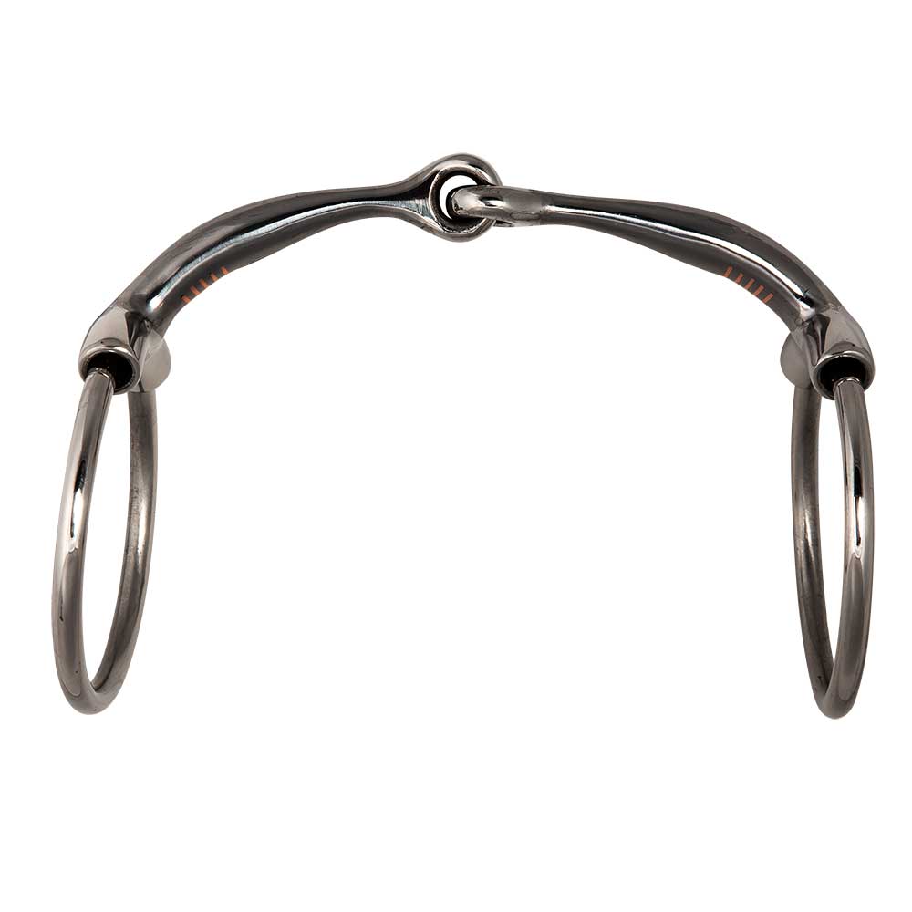 Metalab Bernard Fonck Anti-Collapse Jointed Snaffle Bit, Curved 10mm, Copper Inlays, Curved Mouthpiece