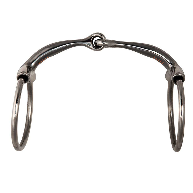 Bernard Fonck anti-collapse jointed snaffle bit, curved 10mm, copper inlays, curved mouthpiece