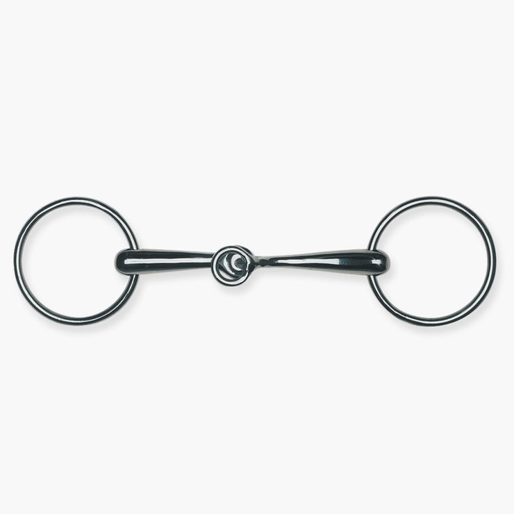 Loose ring snaffle, single jointed, blockage 16mm