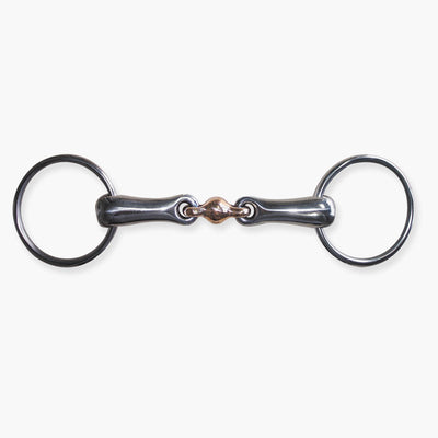 Loose ring snaffle, double jointed, copper link 20mm