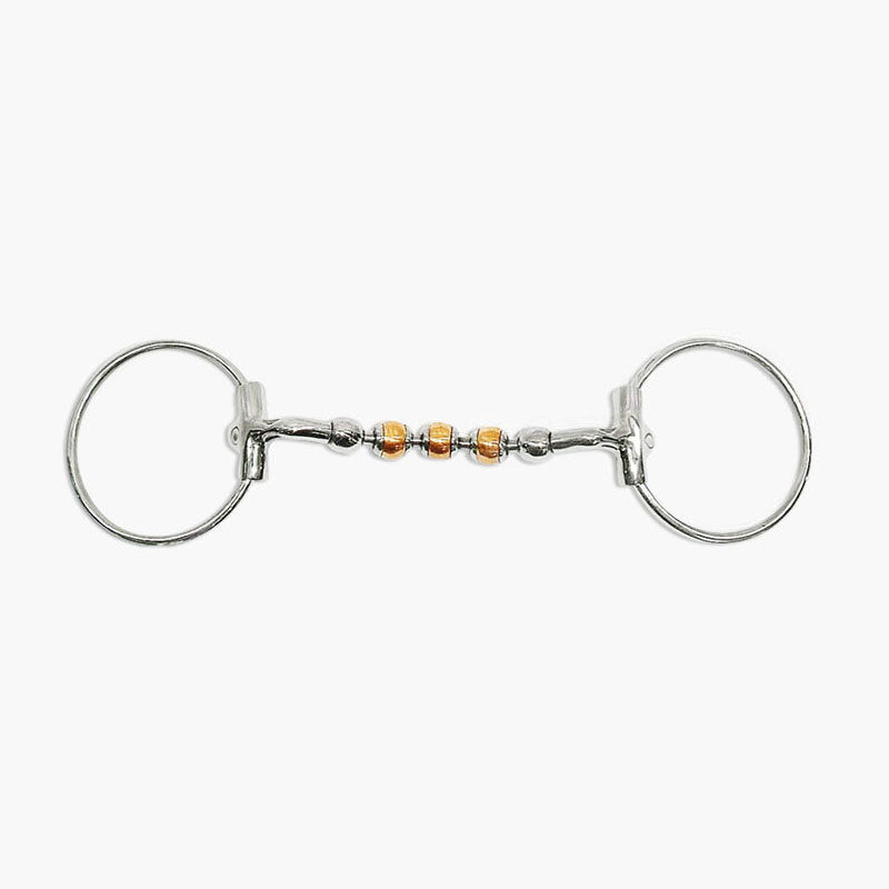 Loose Ring Snaffle, Rotating Copper Rollers 10Mm