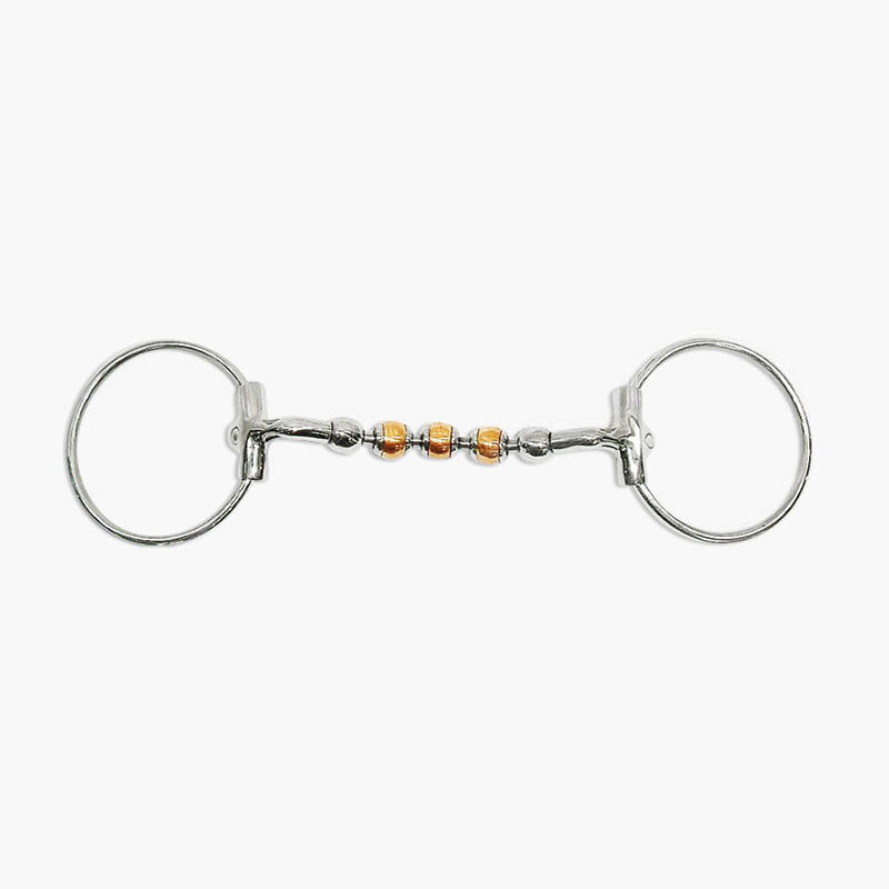 Metalab Loose Ring Snaffle, Rotating Copper Rollers 10mm